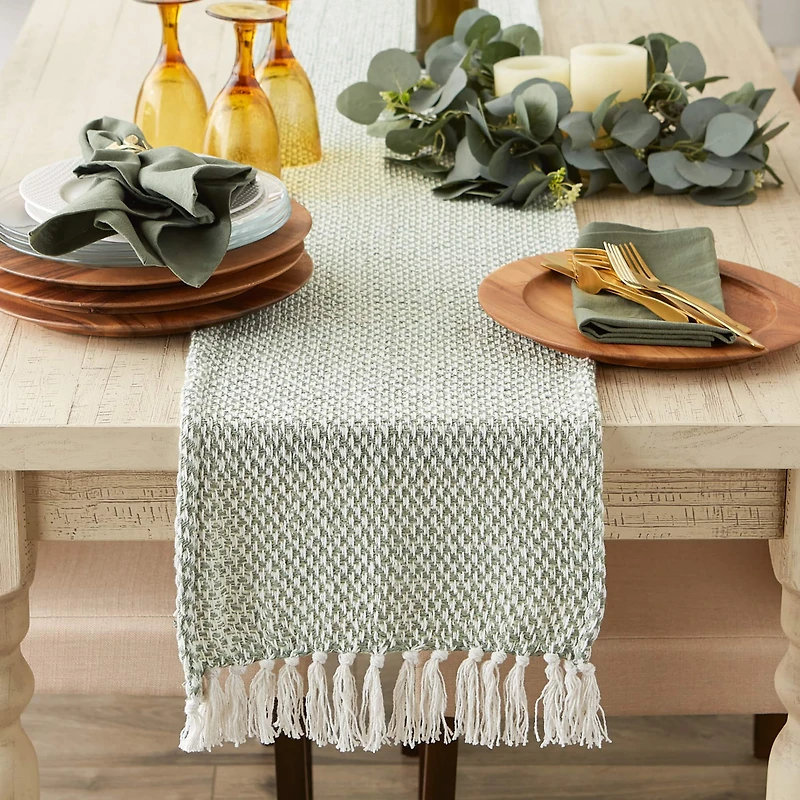 DII® 108" Woven Fringed Table Runner