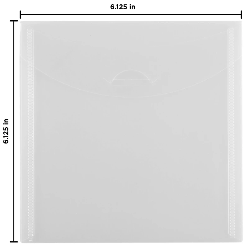 JAM Paper Clear Plastic Tuck Flap Closure 6.125" x 6.125" Square Envelopes, 12ct.