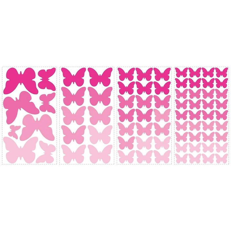 RoomMates Pink Flutter Butterflies Peel & Stick Wall Decals