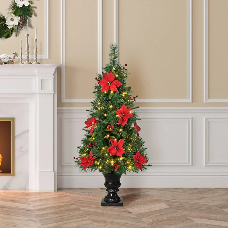 4ft. Pre-Lit Pine Artificial Christmas Porch Tree