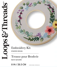 8" Floral Ring Embroidery Kit by Loops & Threads®