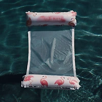 Rae Dunn 4.5ft. Pretty in Pink Flamingo Pattern Hammock Pool Lounger