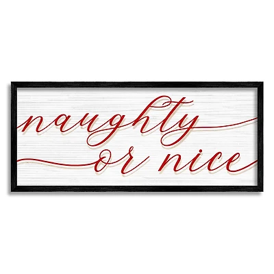 Stupell Industries Naughty Or Nice Christmas Phrase Framed Giclee Art