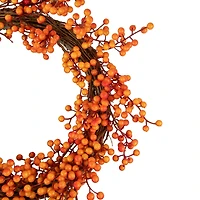 18" Red & Orange Berries Artificial Fall Harvest Twig Wreath