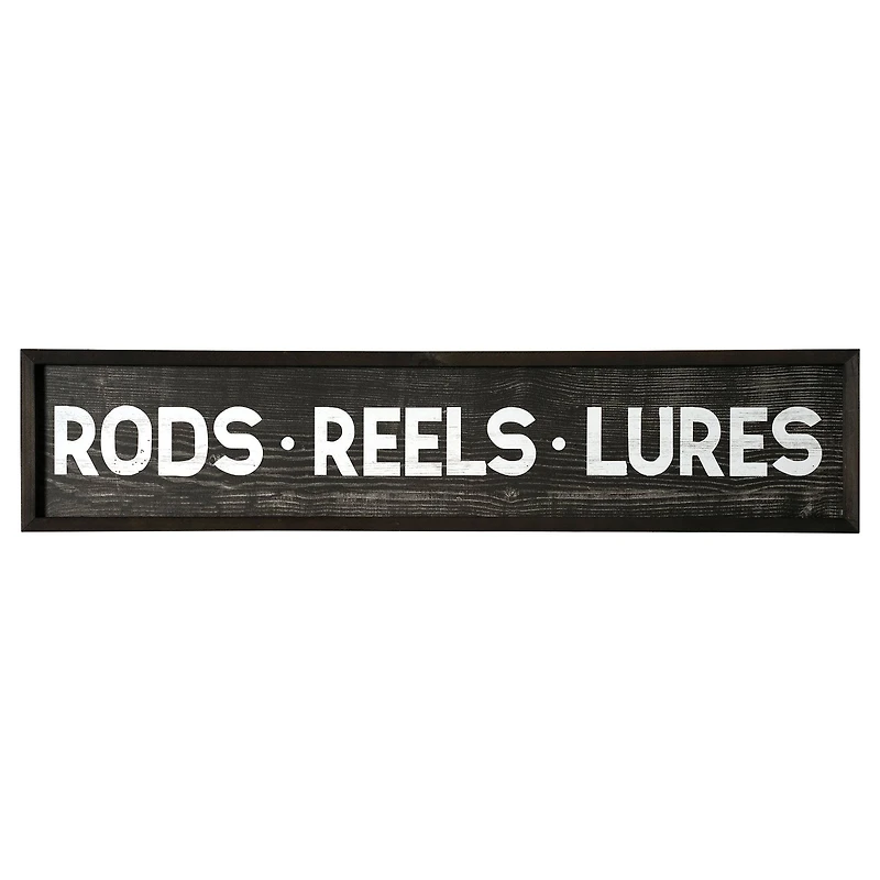 36" Rods, Reels, Lures Wood Novelty Wall Sign