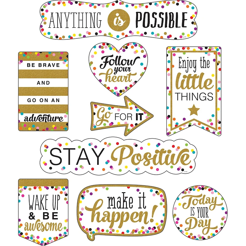 Teacher Created Resources® Clingy Thingies® Confetti Positive Sayings Accents, 2 Packs of 10