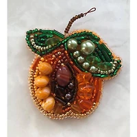 Crystal Art Beadwork Kit For Creating Broоch Apricot
