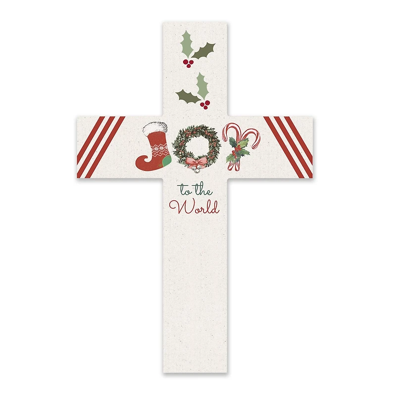 Joy Christmas Icons 11" x 16" Wood Cross