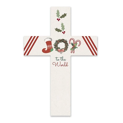 Joy Christmas Icons 11" x 16" Wood Cross