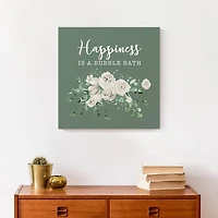 Happiness Is A Bubble Bath 16" x 16" Canvas Wall Art