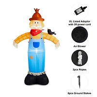 Glitzhome® 9ft. Lighted Inflatable Scarecrow Décor