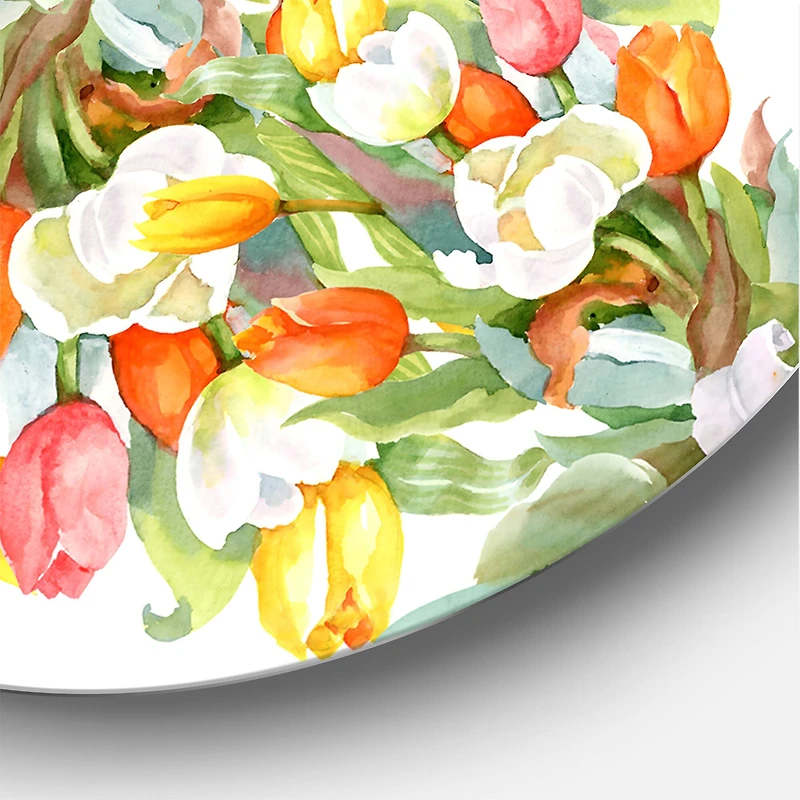 Designart - Blooming White and Orange Tulips II