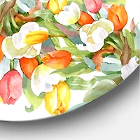 Designart - Blooming White and Orange Tulips II