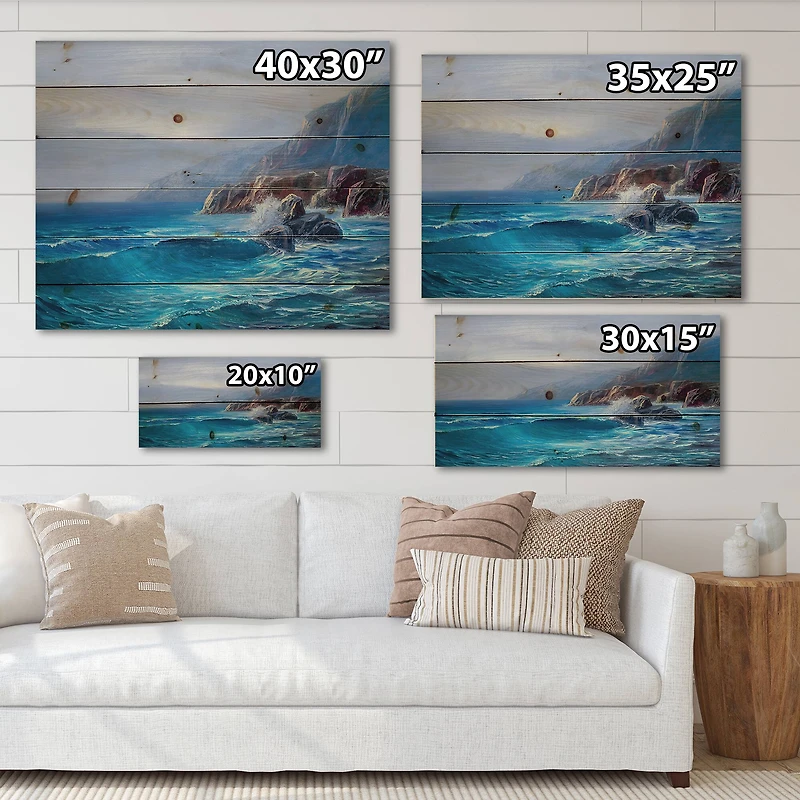Designart - Morning On Sea Wave Paints On A Canvas
