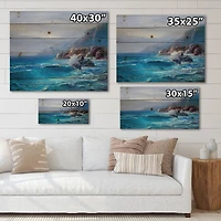Designart - Morning On Sea Wave Paints On A Canvas