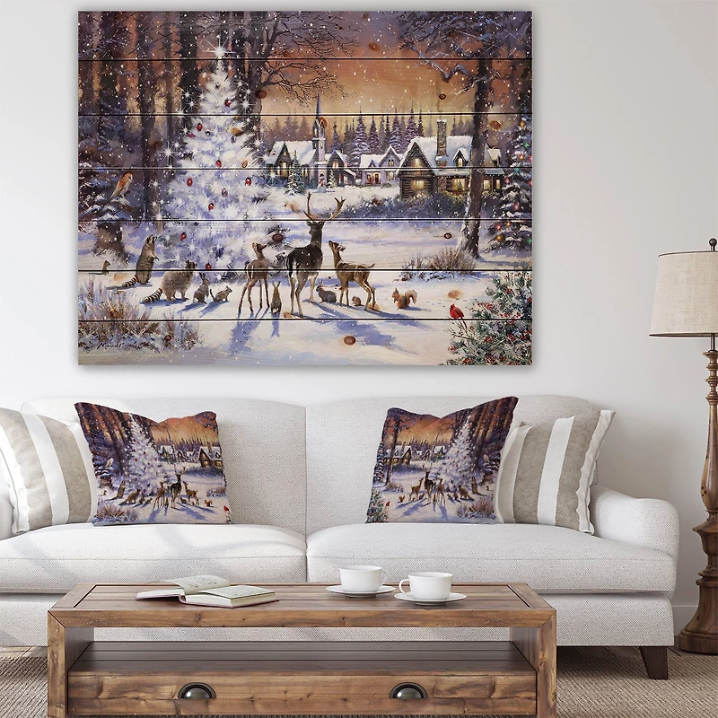 Designart Christmas Woods with Deer