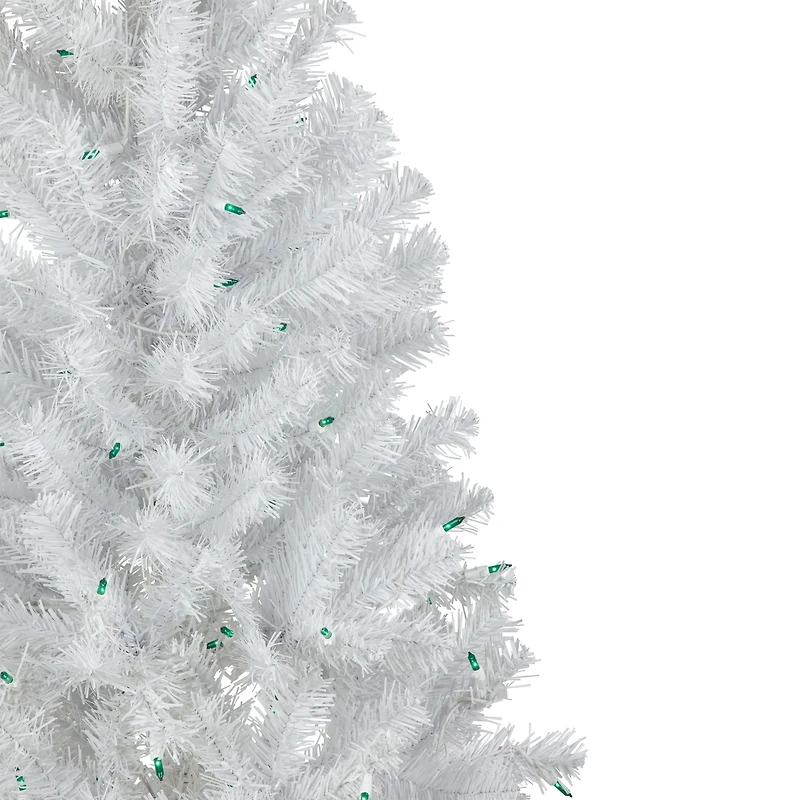 4ft. Pre-Lit White Artificial Christmas Tree, Green Lights