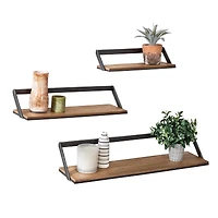 Honey Can Do Floating Decorative Metal & Wood Wall Shelves, 3ct.