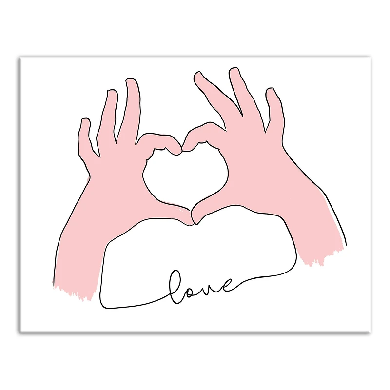 Love Heart Hands Canvas Wall Art