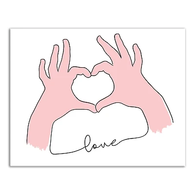 Love Heart Hands Canvas Wall Art