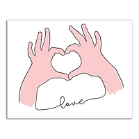Love Heart Hands Canvas Wall Art