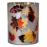 6" Matte Autumn Leaf Flameless Glass Candle Holder