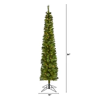 7ft. Pre-Lit Green Artificial Christmas Tree, Clear LED Lights