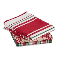 DII® Assorted Scandinavian Snowflakes Dishtowel Set