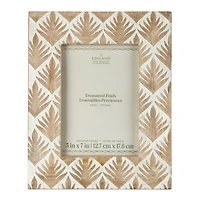 5" x 7" Natural Brown & White Etched Palm Trees Tabletop Frame, Treasured Finds by Ashland®