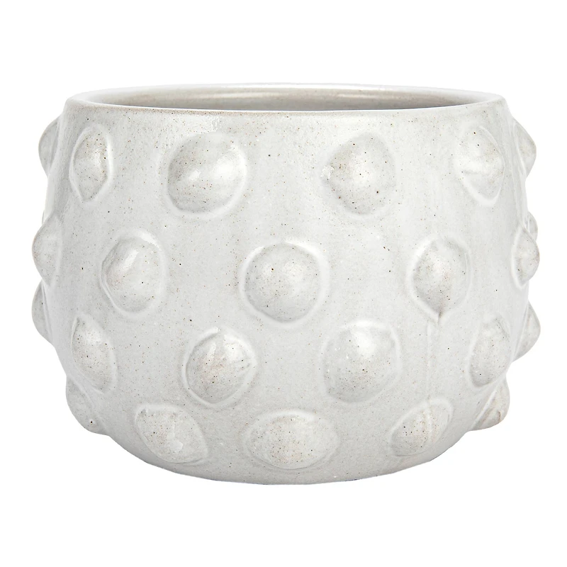 Hello Honey® 5.5" White Bubbled Design Terra Cotta Planter
