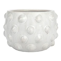 Hello Honey® 5.5" White Bubbled Design Terra Cotta Planter