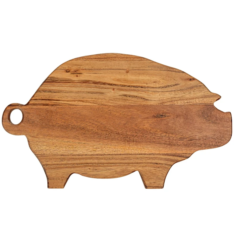 Hello Honey® 11.75" Natural Pig Shaped Mango Wood Handled Cheese & Cutting Board
