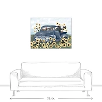 Farmhouse Animals in Truck 40" x 30" Canvas Wall Art