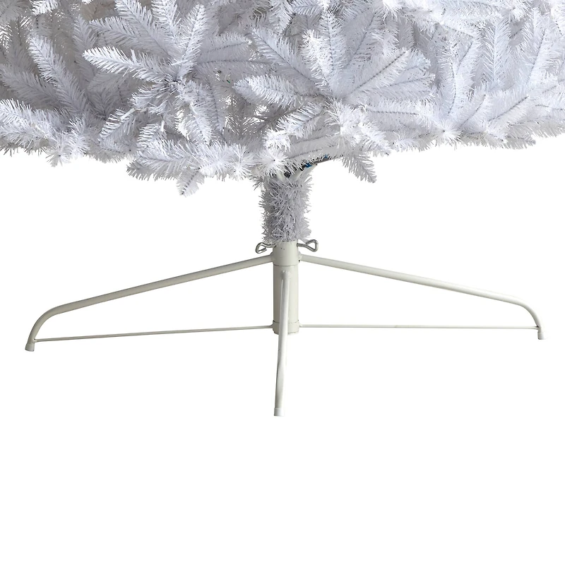 12ft. Pre-Lit Slim White Artificial Christmas Tree, Warm White LED Lights