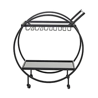 31" Metal Contemporary Bar Cart