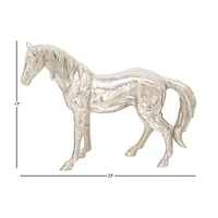 Silver Glam Aluminum Sculpture, Horse 17" x 23" x 6"