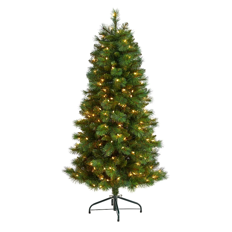 5ft. Pre-Lit West Virginia Mountain Pine Artificial Christmas Tree, Clear Lights