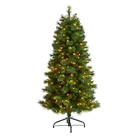 5ft. Pre-Lit West Virginia Mountain Pine Artificial Christmas Tree, Clear Lights