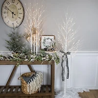 4ft. Pre-Lit White Birch Twig Artificial Christmas Tree, Warm White LED Lights