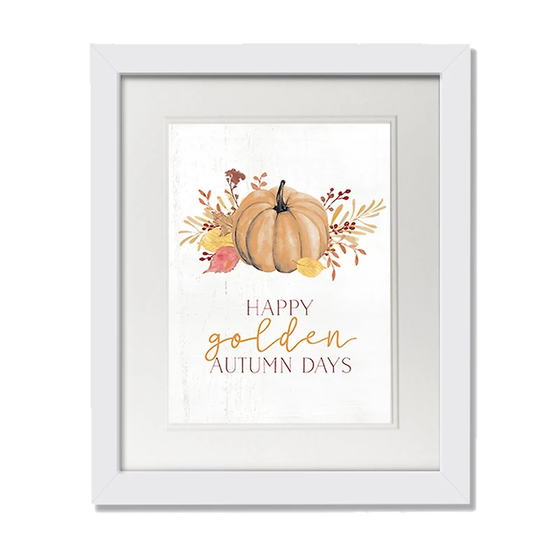 Autumn Days White Framed Print Wall Art