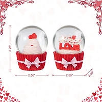 Glitzhome® 3.25" Valentine's Cupcake Waterglobes Set