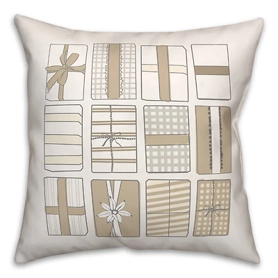 Neutral Gift Boxes 18x18 Throw Pillow