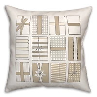 Neutral Gift Boxes 18x18 Throw Pillow