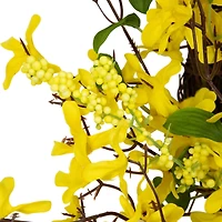 24" Yellow Forsythia & Berry Floral Spring Wreath