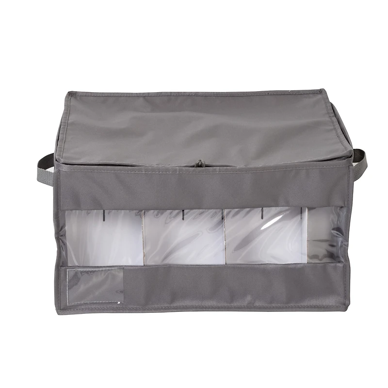 Honey Can Do Gray Stemware Storage Box