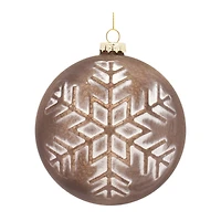 4 Pack Whitewashed Brown Ball Glass Ornaments