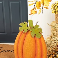 Glitzhome® 3ft. Fall Metal Embossed Glitter Pumpkin Yard Stake