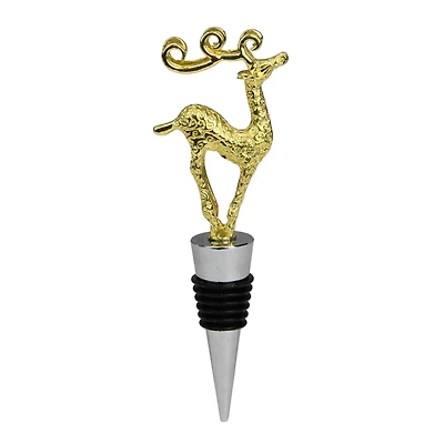 5" Golden Christmas Wine Bottle Stopper