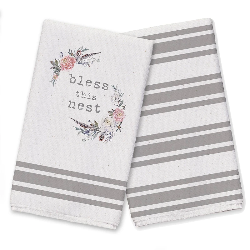 Bless This Nest Tea Towel - Set of 2