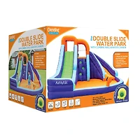 Salus Double Slide Water Park with Climbing Wall & Water Cannon